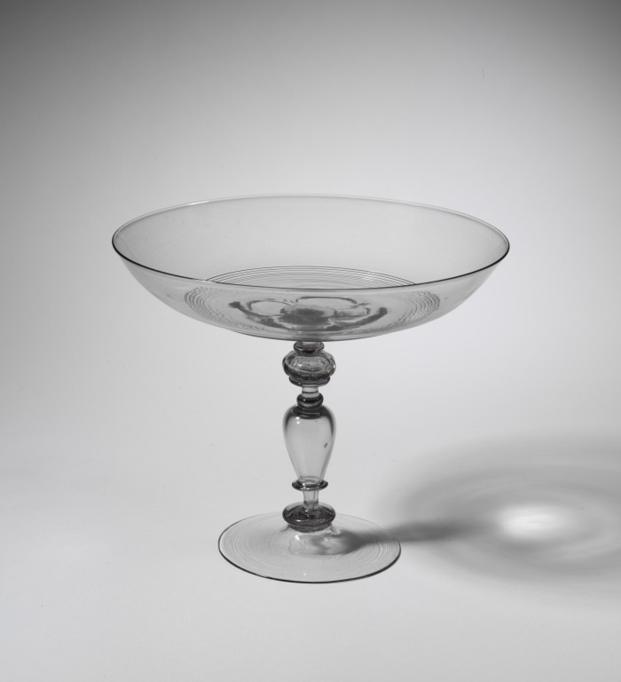 188-1879 Tazza Tazza, probably Netherlands or Italy (Venice), , 1550-1600, 188-1879  . Probably Venice 1550-1600 Blown glass, with applied and tooled decoration