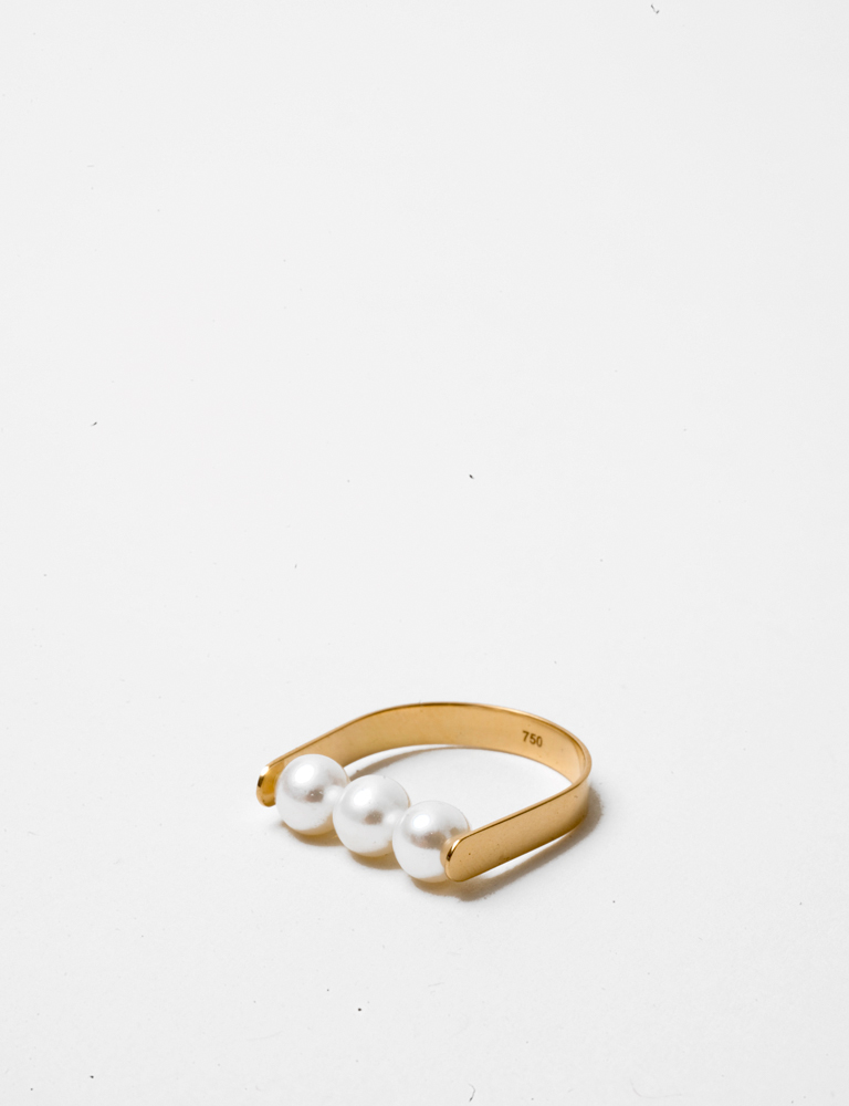 Saskia Diez Pearl Stripe Ring