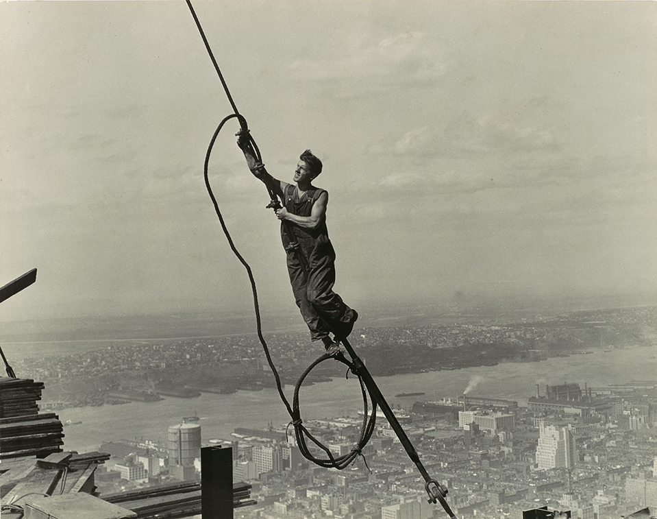 Working Title/Artist: Lewis Hine: Icarus, Empire State BuildingDepartment: PhotographsCulture/Period/Location: HB/TOA Date Code: Working Date:  photography by mma, Digital File: DP105535.tif retouched by film and media (kah) 09_23_14
